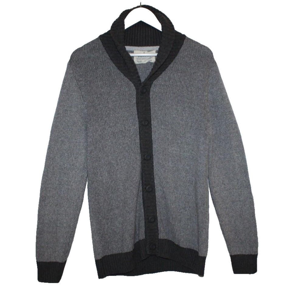 Urban Pipeline Cardigan Mens Large Grey Grandpa House Sweater Shawl Collar